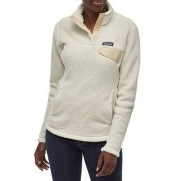 Patagonia Re-Tool Snap-T Off White Fleece Pullover Women's Small - Picture 1 of 12